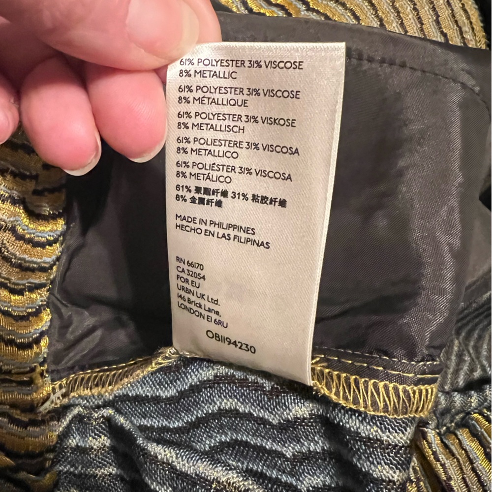 NWT Metallic Gold Maeve Anthropologie Pants Size Large Pockets - Picture 8 of 8